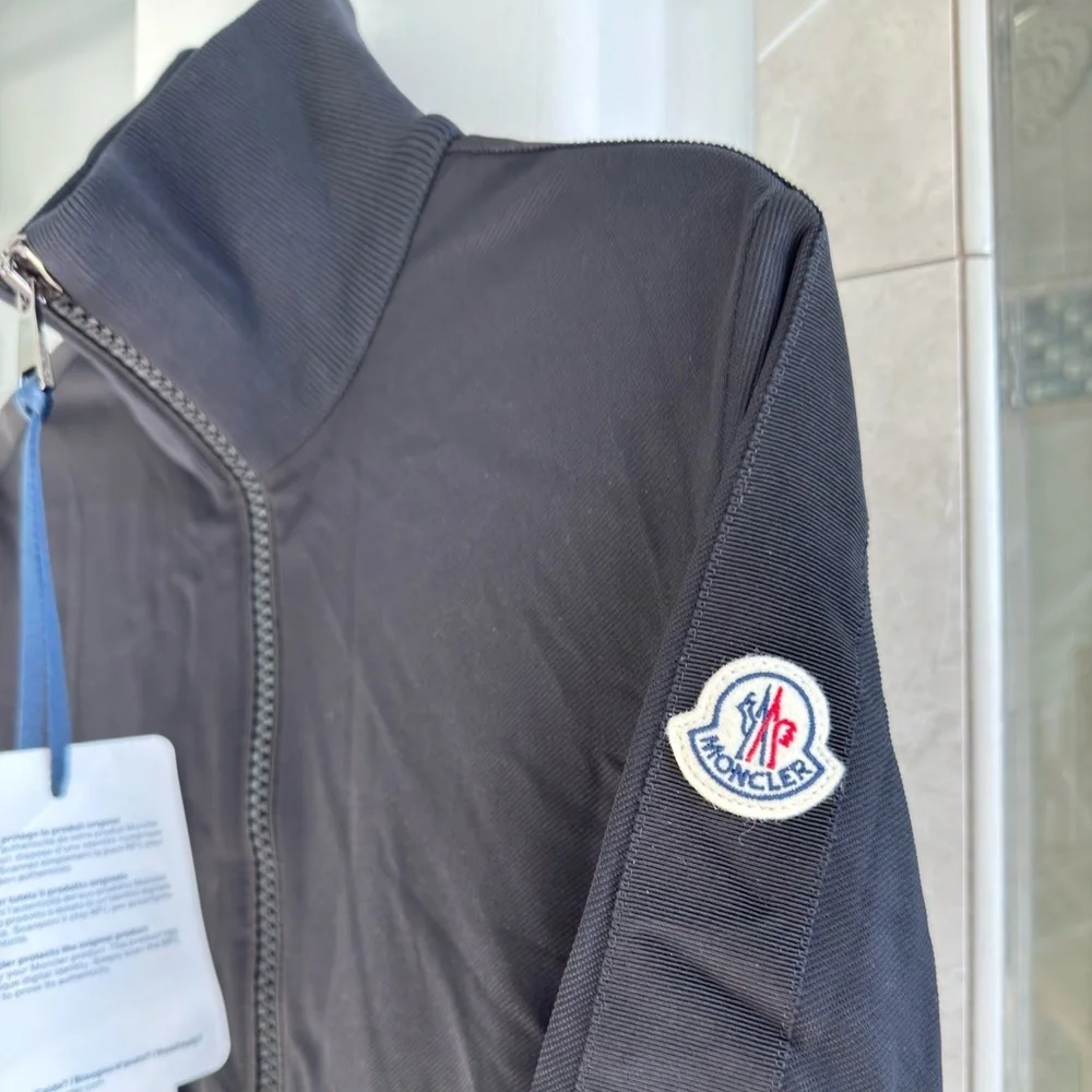 Moncler Half Zip Piqué Knit Long Sleeve Minidress - Picture 4 of 13